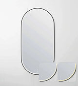 NOOSA Back-Lit LED Oval Metal Frame Mirror 1500x750mm Matte Black