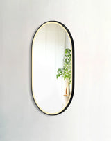 NOOSA LED Oval Metal Frame Mirror 900x600mm Matte Black