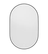 NOOSA LED Oval Metal Frame Mirror 900x600mm Matte Black