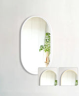 NOOSA LED Oval Metal Frame Mirror 900x600mm Matte White