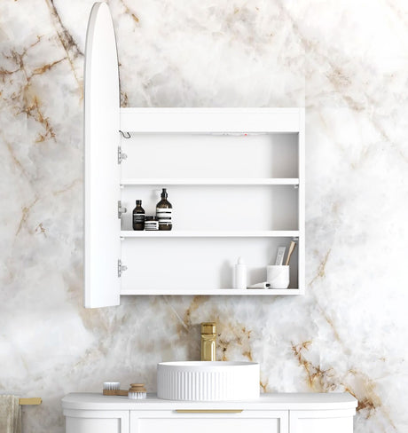 LED ARCHIE Matte White Shaving Cabinet 900mm (3 Colour Function)