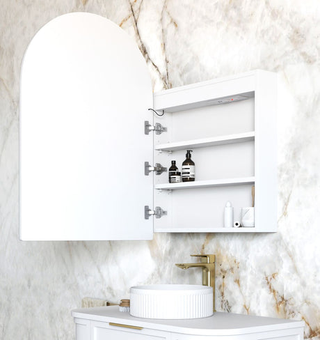 LED ARCHIE Matte White Shaving Cabinet 900mm (3 Colour Function)