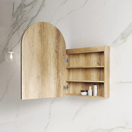 LED ARCHIE Natural Oak Shaving Cabinet 900mm (3 Colour Function)