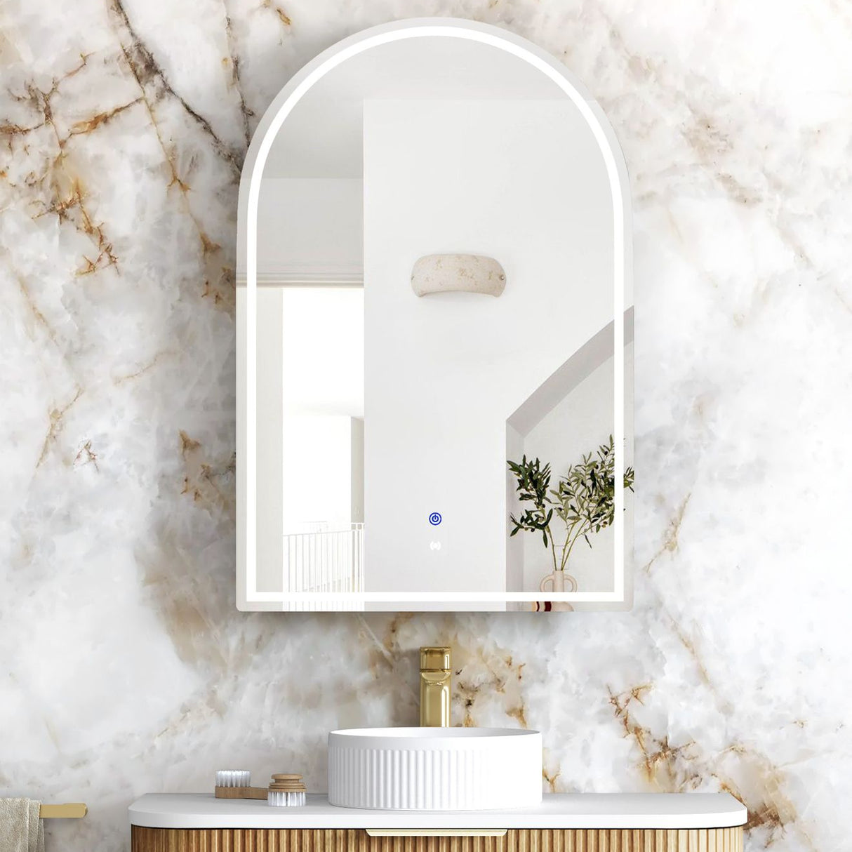 LED ARCHIE Woodland Oak Shaving Cabinet W600xH900mm