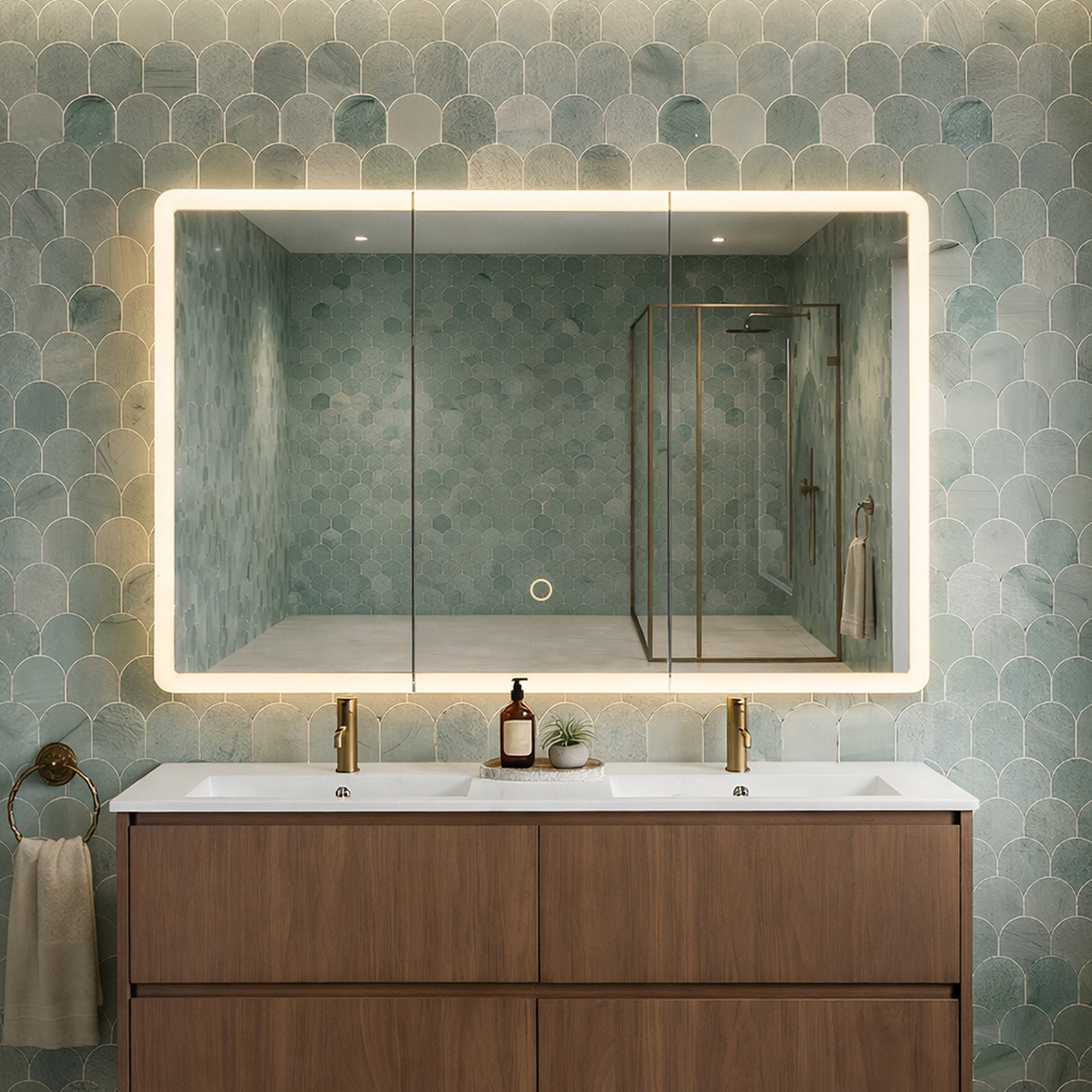 LED Avola PVC Mirror Cabinet - Matte White