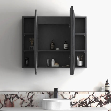 LED COOGEE Shaving Cabinet 1200mm Black Oak (3 Colour Function)