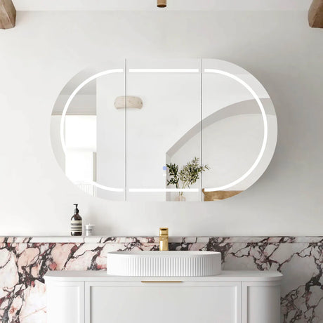 LED COOGEE Shaving Cabinet 1200mm Matte White (3 Colour Function)