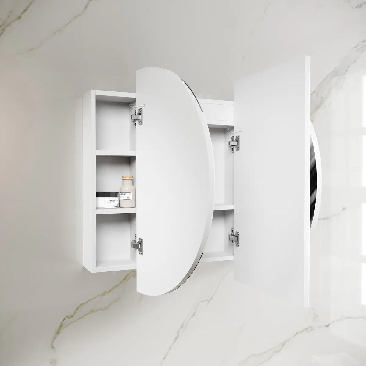 LED COOGEE Shaving Cabinet 1200mm Matte White (3 Colour Function)
