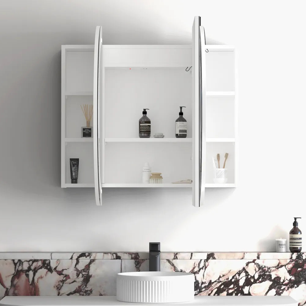 LED COOGEE Shaving Cabinet 1200mm Matte White (3 Colour Function)