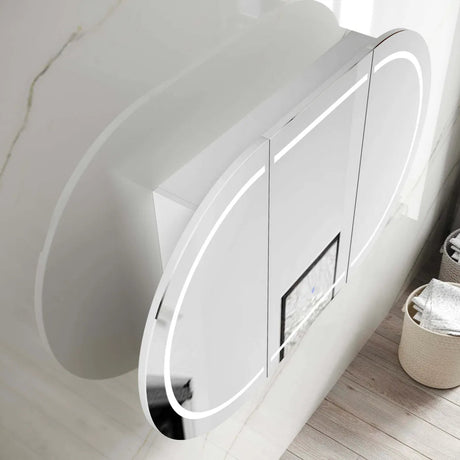 LED COOGEE Shaving Cabinet 1200mm Matte White (3 Colour Function)
