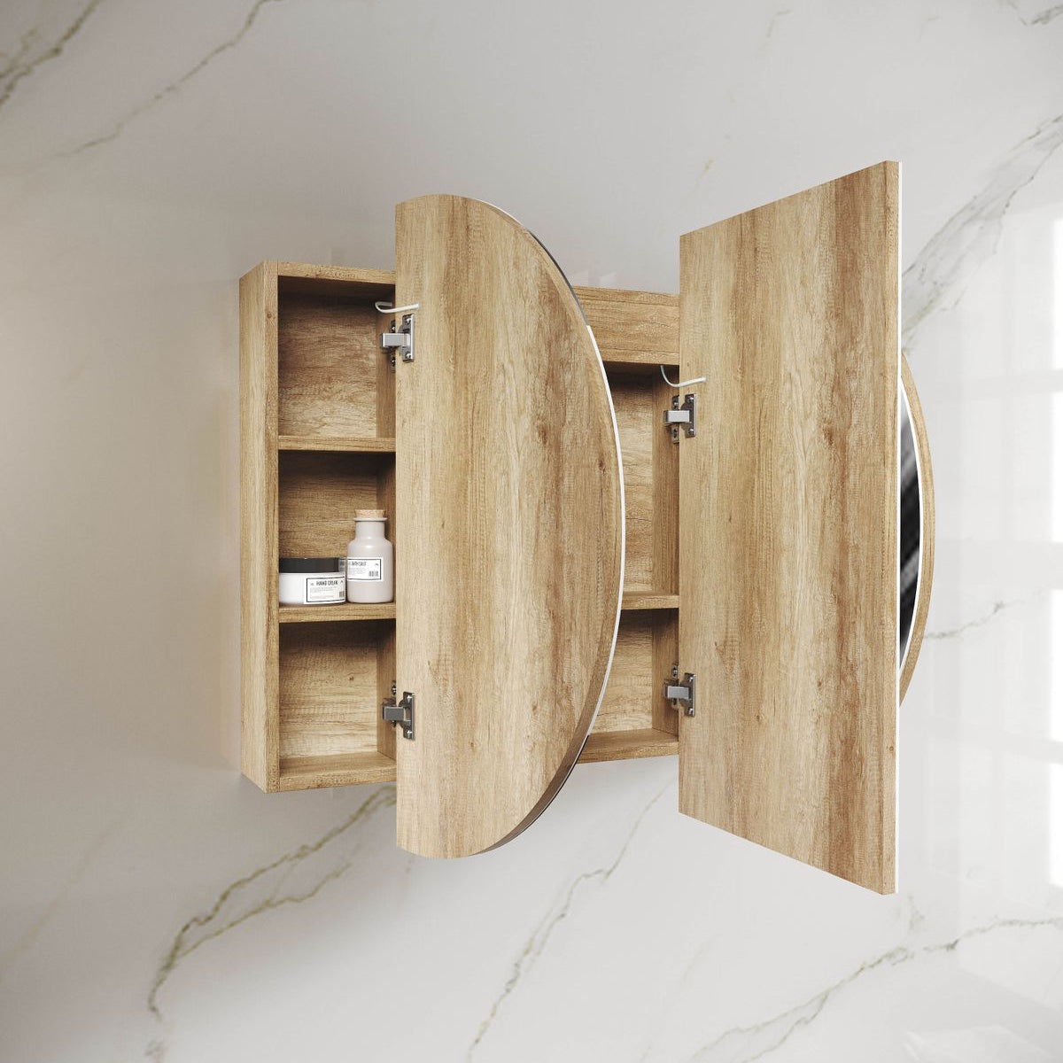 LED COOGEE Shaving Cabinet 1200mm Natural Oak (3 Colour Function)