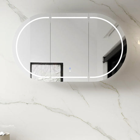 LED COOGEE Shaving Cabinet 1500mm Matte White (3 Colour Function)