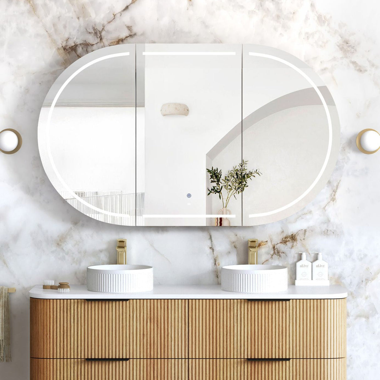 LED COOGEE Shaving Cabinet 1500mm Woodland Oak - Premium Edition
