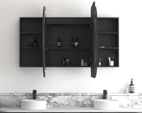 LED COOGEE Shaving Cabinet 1800mm Black Oak (3 Colour Function)
