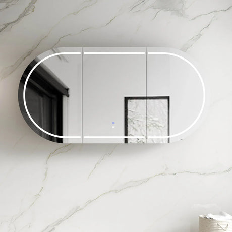 LED COOGEE Shaving Cabinet 1800mm Matte White (3 Colour Function)