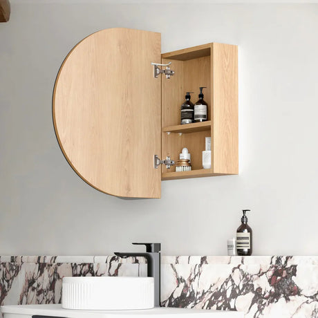 LED COOGEE Shaving Cabinet 900mm Natural Oak / Black Oak / Matte White (3 Colour Function)