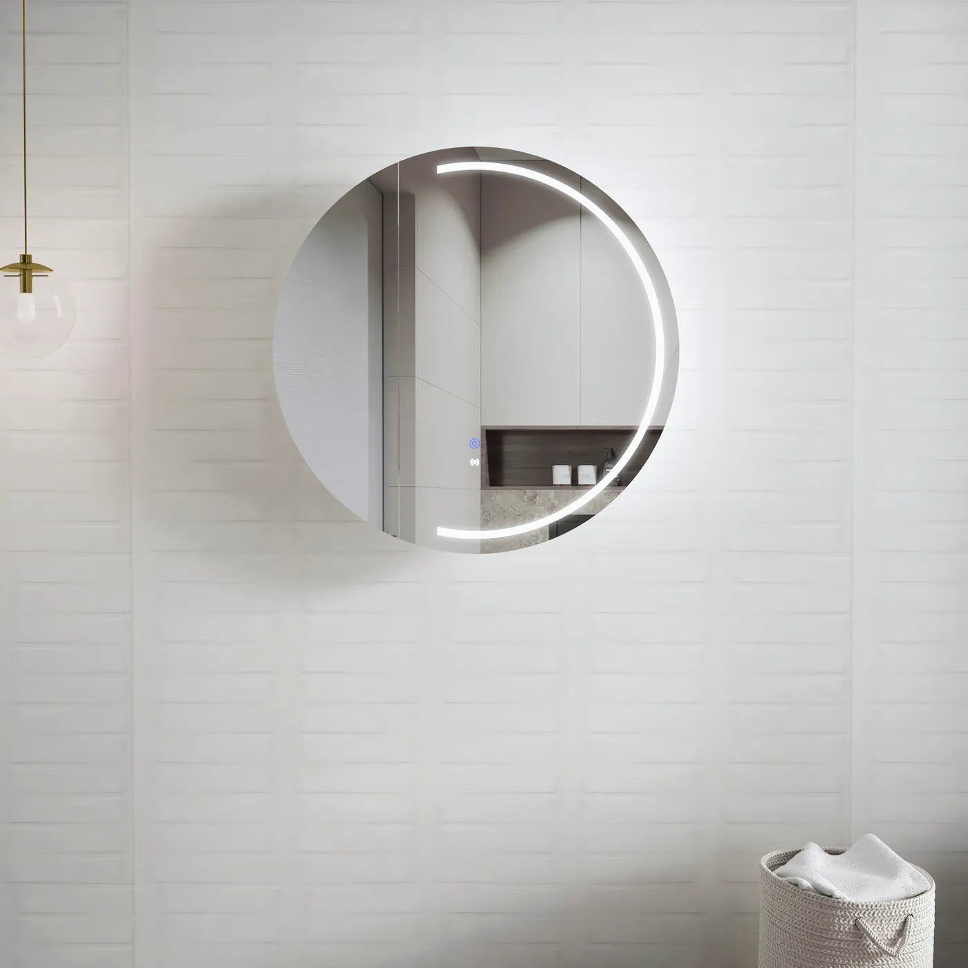 LED LONDON Shaving Cabinet 800mm Matte White (3 Colour Function)