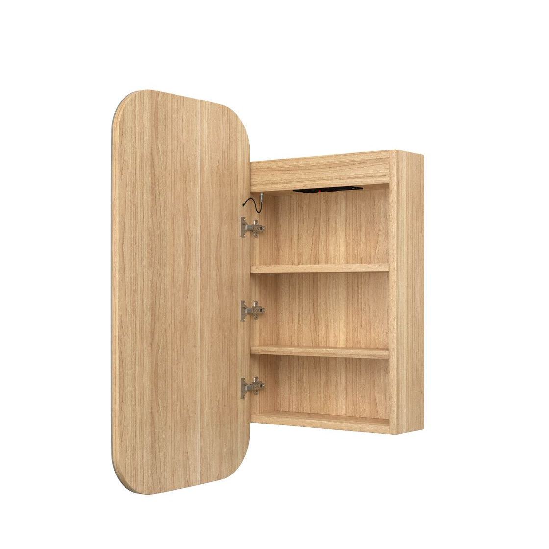 LED NEWPORT Shaving Cabinet 900mm Woodland Oak - Premium Edition