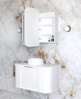 LED NEWPORT Shaving Cabinet 900x750mm Matte White (3 Colour Function)