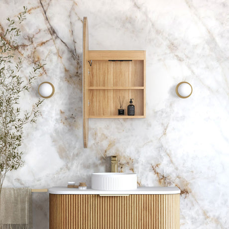 LED NOOSA Shaving Cabinet 900mm Woodland Oak - Premium Edition