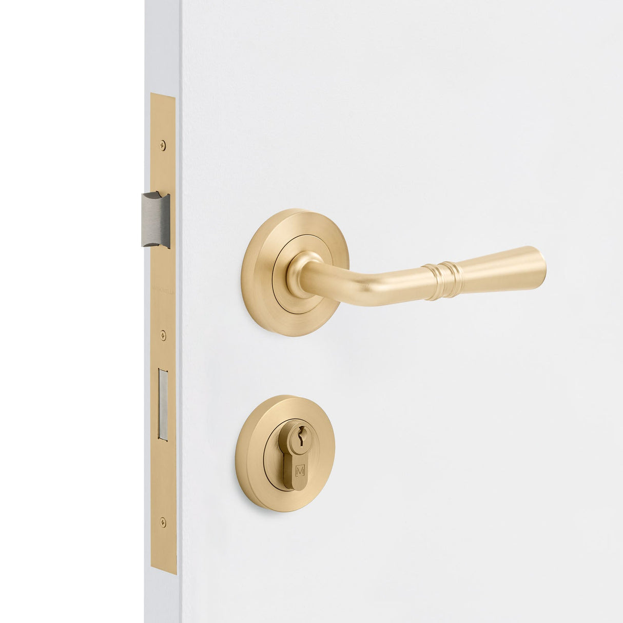 Manovella Entrance Door Kit- Lexton-Satin Brass