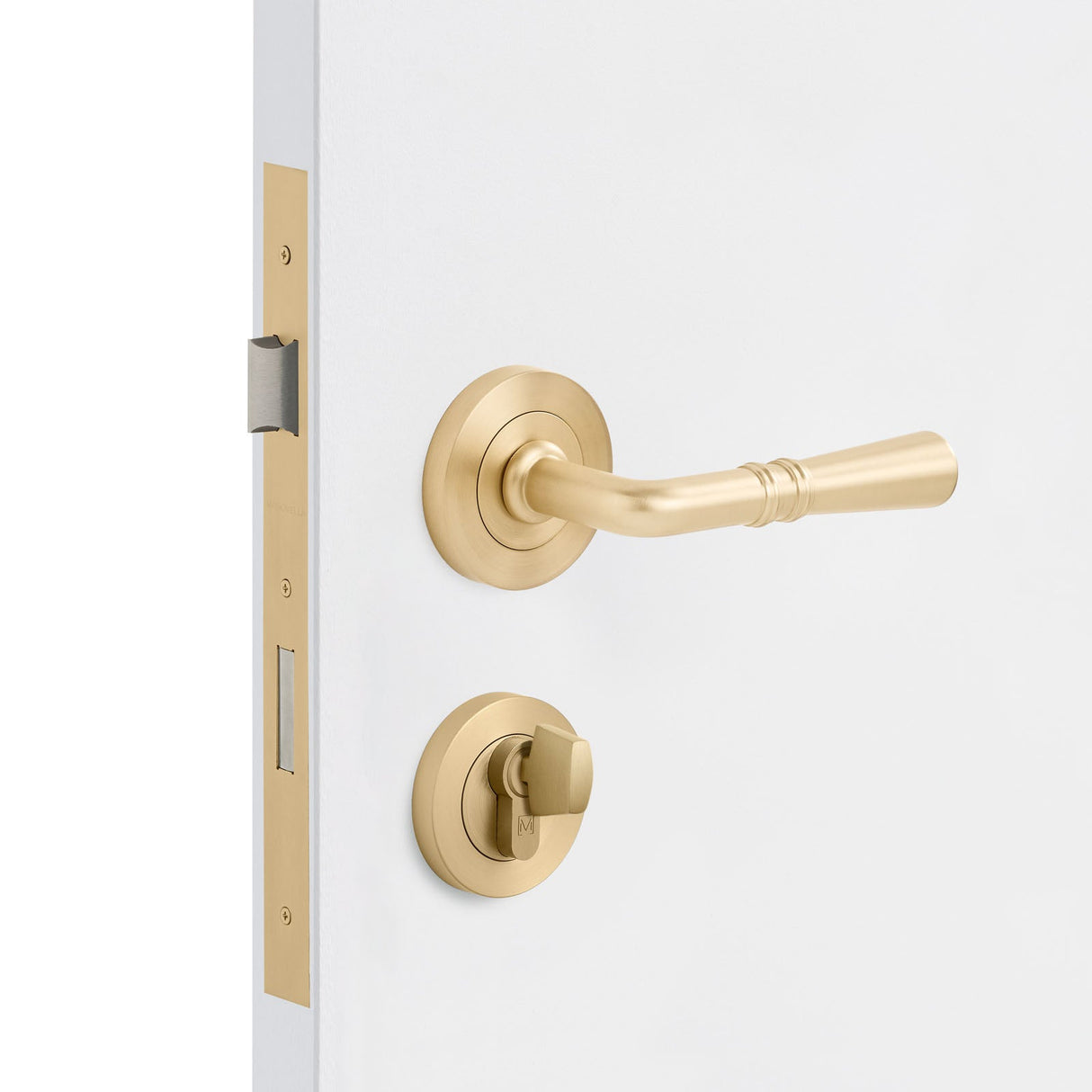 Manovella Entrance Door Kit- Lexton-Satin Brass