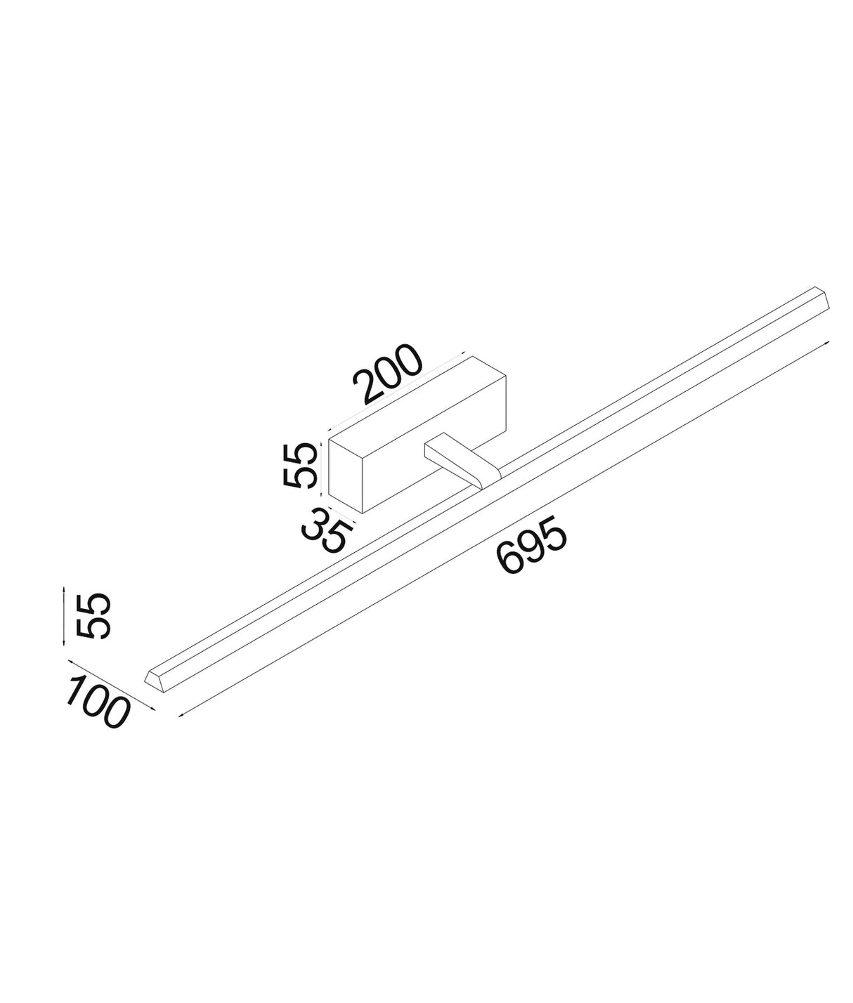 LINEAL: Interior LED Tri-CCT Dimmable Vanity / Picture Wall Lights IP44 (365/ 530/ 695mm)