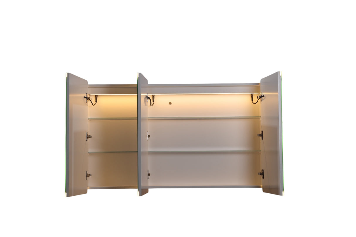 LED Avola PVC Mirror Cabinet - Matte White