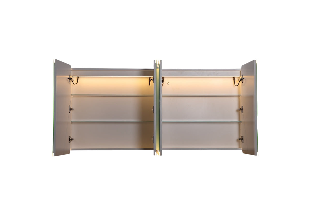 LED Avola PVC Mirror Cabinet - Matte White