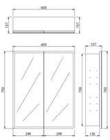 LED Avola PVC Mirror Cabinet - Matte White