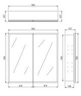 LED Avola PVC Mirror Cabinet - Matte White