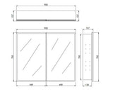 LED Avola PVC Mirror Cabinet - Matte White