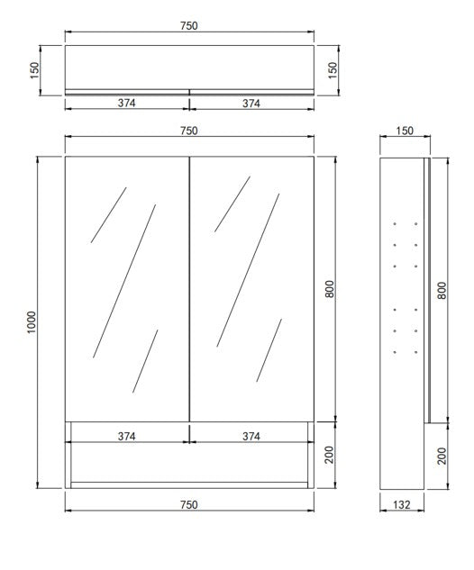 LUKKA Clark Plywood Mirror Cabinet - Mocha Oak Matte