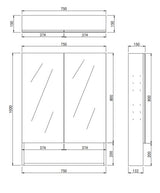 LUKKA Clark Plywood Mirror Cabinet - Mocha Oak Matte