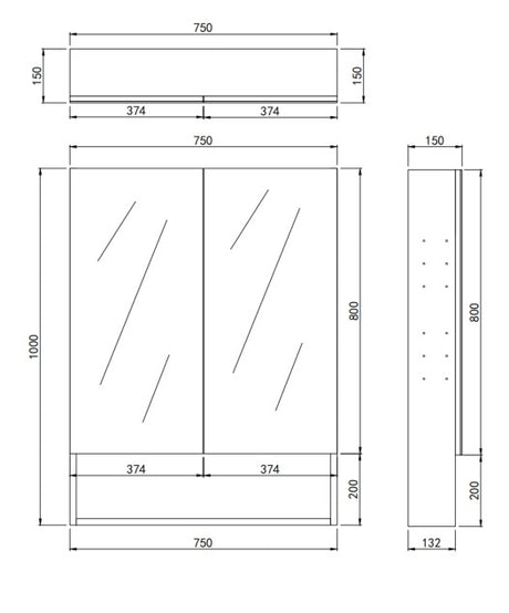 LUKKA Clark Plywood Mirror Cabinet - Mocha Oak Matte
