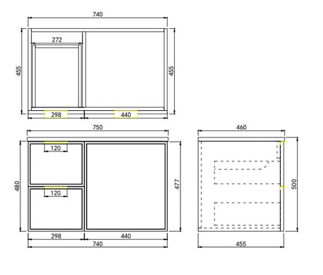 Lukka Madura Federation Wall Hung PVC Cabinet 750mm