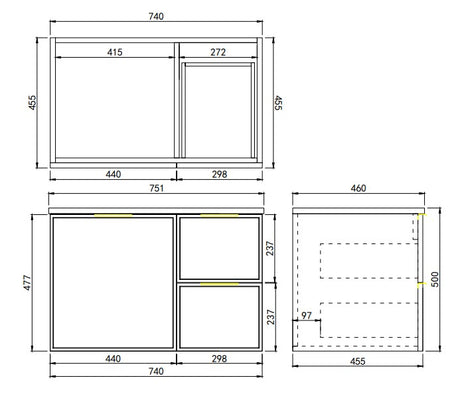 Lukka Madura Federation Wall Hung PVC Cabinet 750mm 