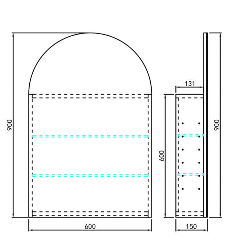 LUKKA LED Allison Arch Shaving Cabinet 900mm