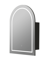 LUKKA LED Allison Arch Shaving Cabinet Matte Black 900mm