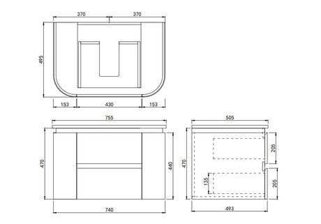 Lukka Ravello Plywood Wall Hung Vanity 