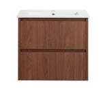 Lukka Gladstone Plywood Wall Hung Vanity - Mocha Oak (All Sizes)