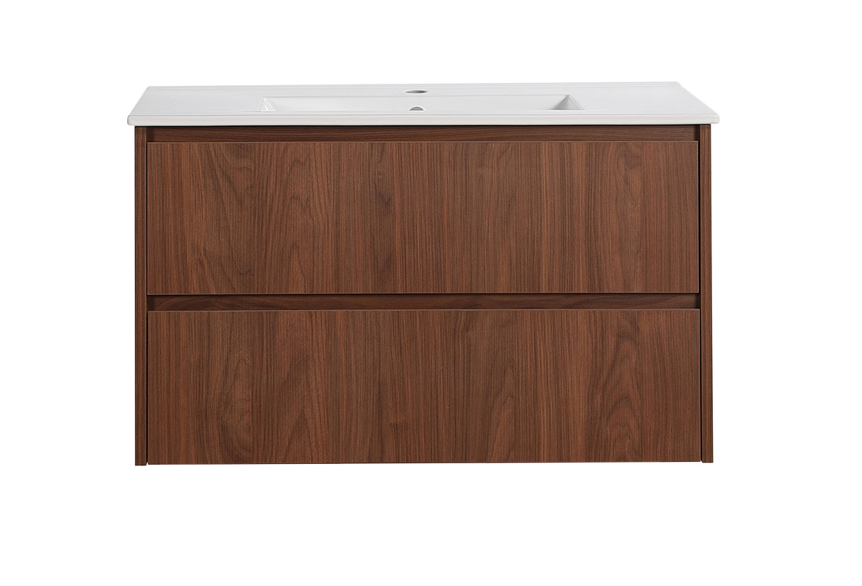 Lukka Gladstone Plywood Wall Hung Vanity - Mocha Oak (All Sizes)
