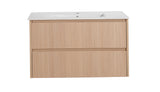 Lukka Gladstone Plywood Wall Hung Vanity - Sandy Oak (All Sizes)