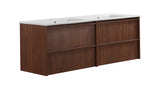 Lukka Ridgewood Plywood Wall Hung Vanity - Mocha Oak (All Sizes)