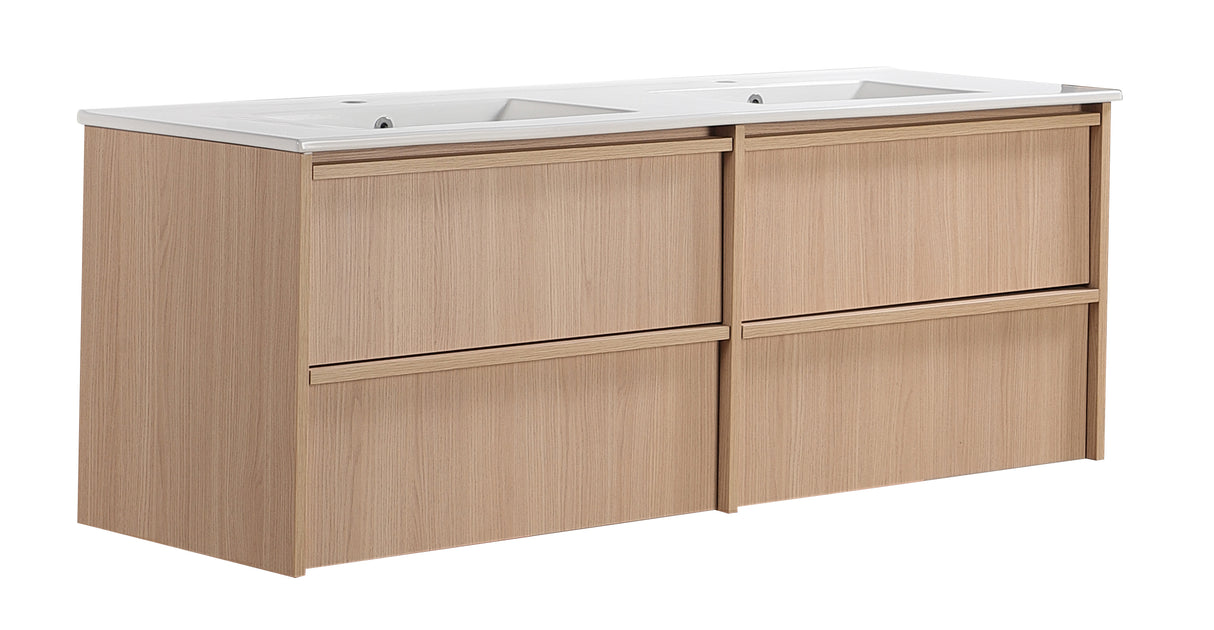 Lukka Ridgewood Plywood Wall Hung Vanity - Sandy Oak (All Sizes)