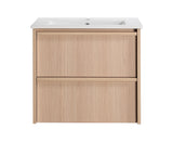 Lukka Ridgewood Plywood Wall Hung Vanity - Sandy Oak (All Sizes)
