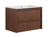 Lukka Ridgewood Plywood Wall Hung Vanity - Mocha Oak (All Sizes)