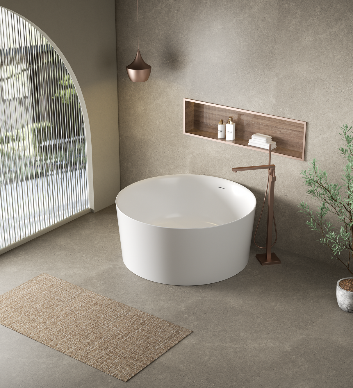 Paradiso Free Standing Bathtub Over Flow Gloss white/ Matte White 1300mm
