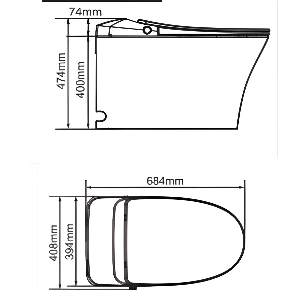 Lukka LESBOS Rimless Back To Wall Smart Toilet