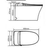 Lukka LESBOS Rimless Back To Wall Smart Toilet